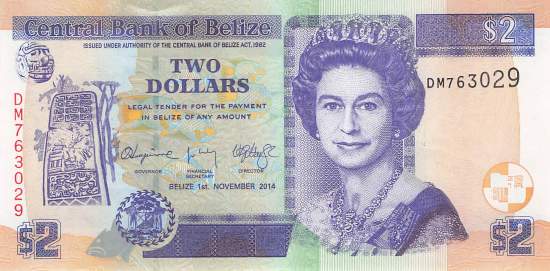 Belize 2 Dollar p66e 2014